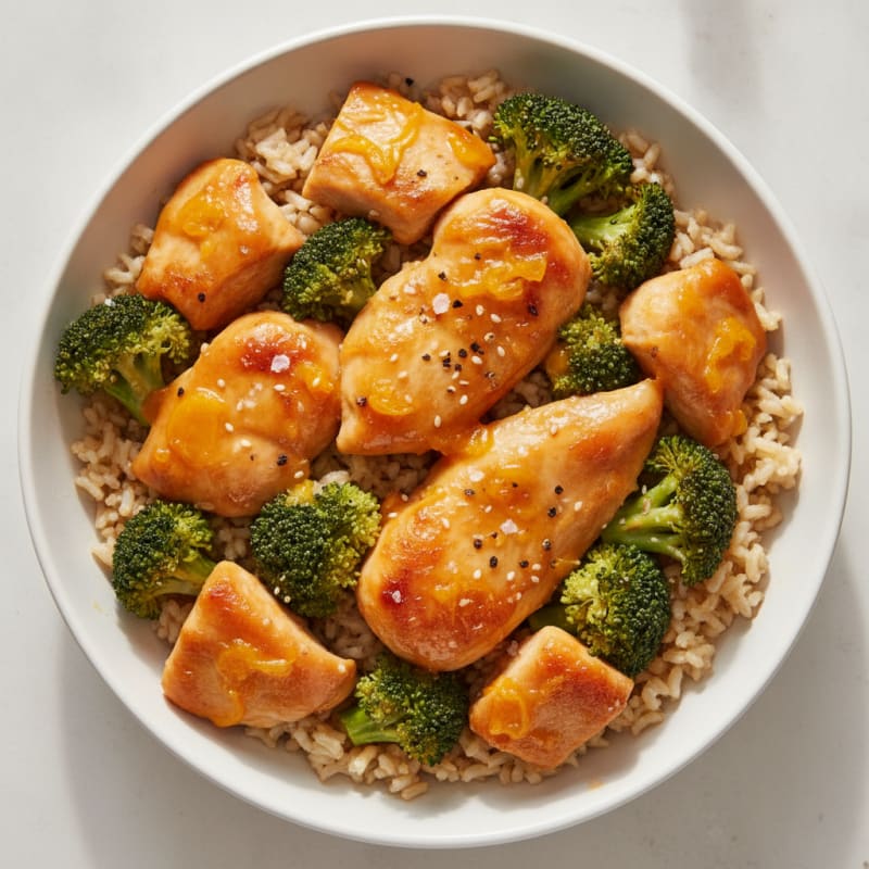 Baked Orange Chicken and Broccoli