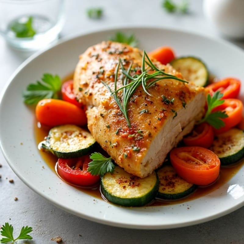 Herb-Roasted Chicken with Crispy Roasted Vegetables