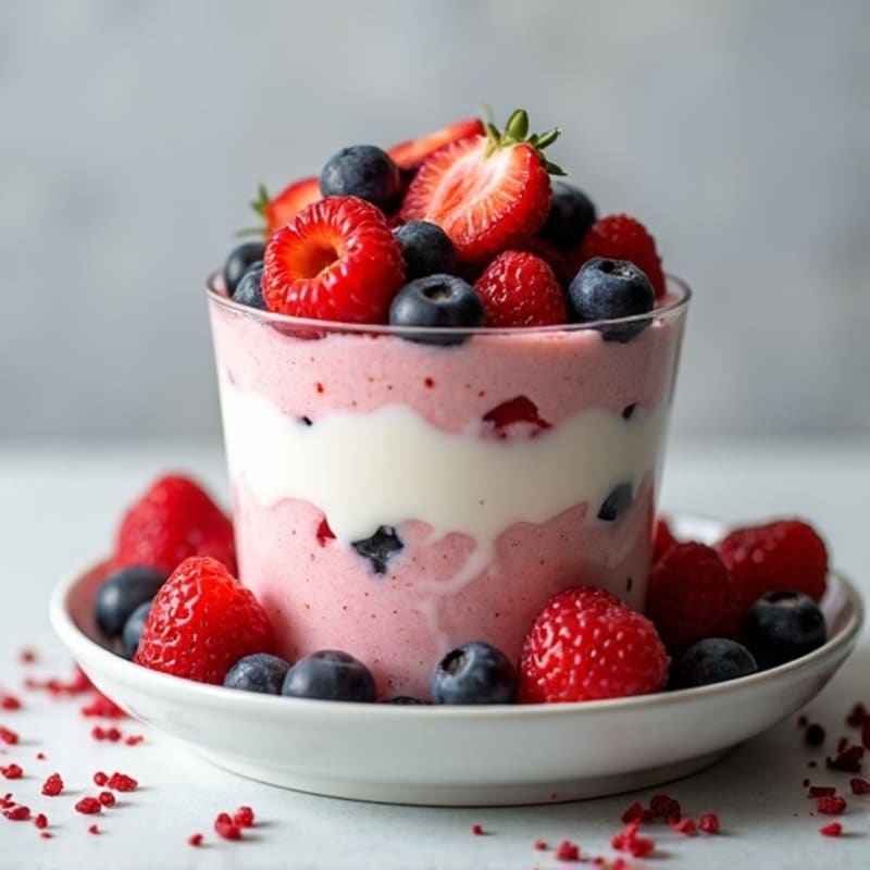 Greek Yogurt Protein Parfait with Mixed Berries
