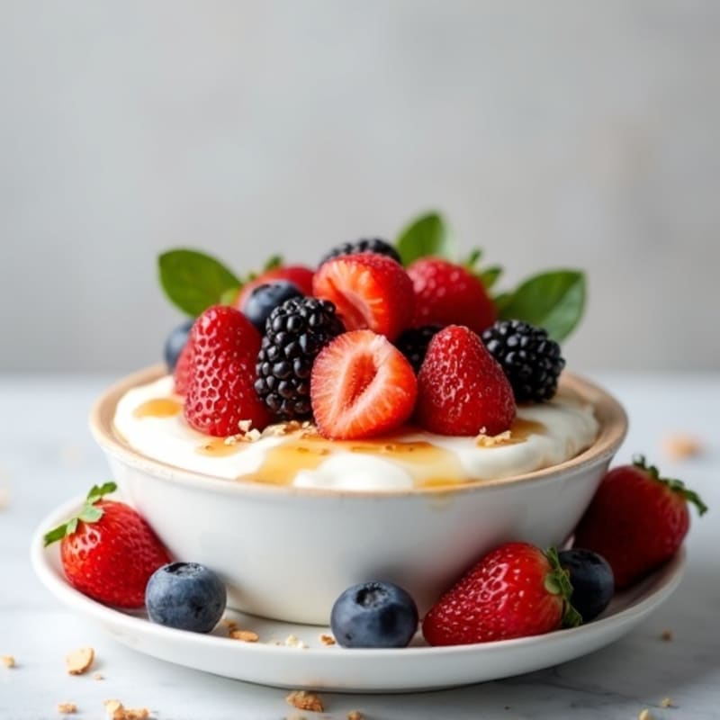 Silky Greek Yogurt Protein Bowl with Mixed Berries
