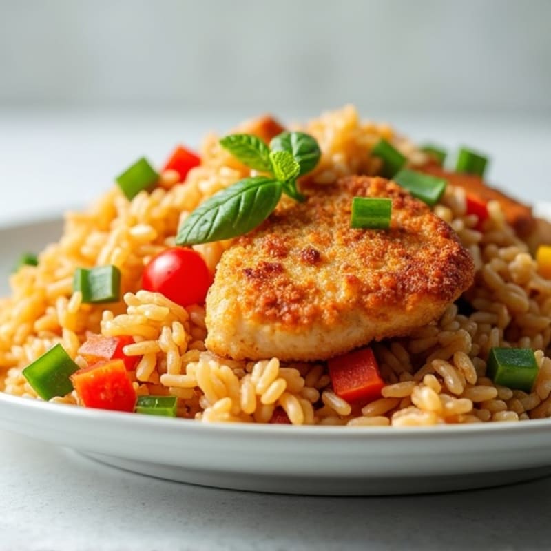 Crispy Chicken and Veggie Fried Rice