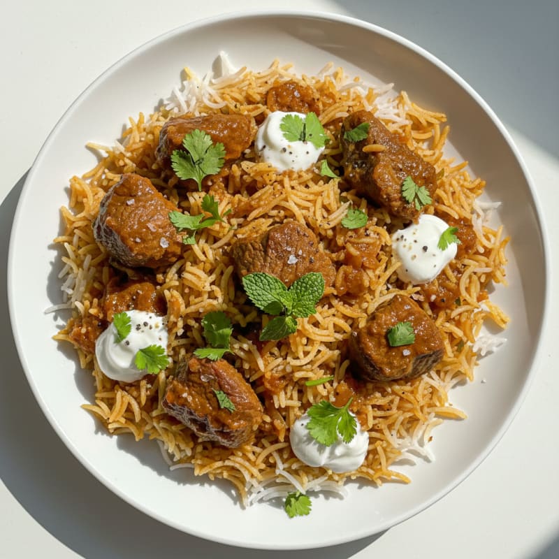 Tender Spiced Mutton Biryani