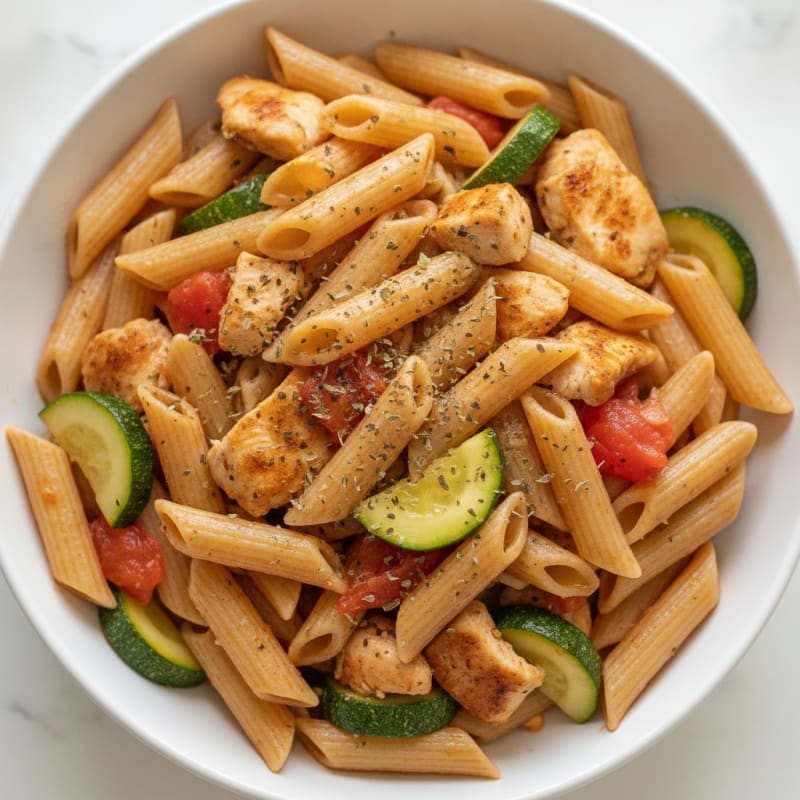 Chicken and Zucchini Tomato Pasta Bowl