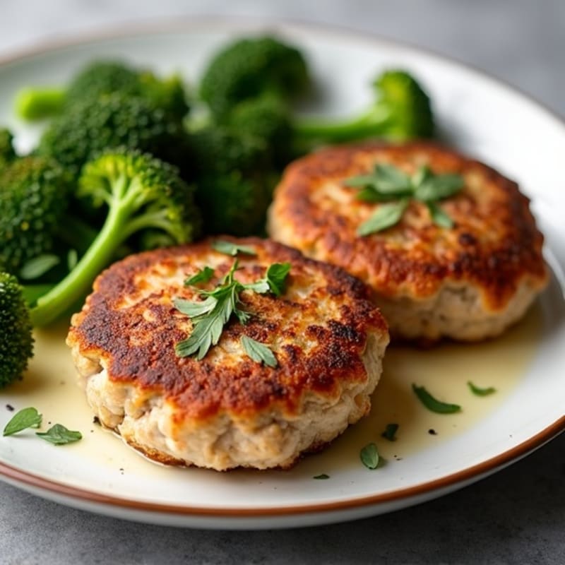 Juicy Turkey Patties with Crispy Roasted Broccolini