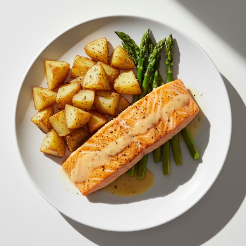 Golden Roasted Salmon with Crispy Potatoes