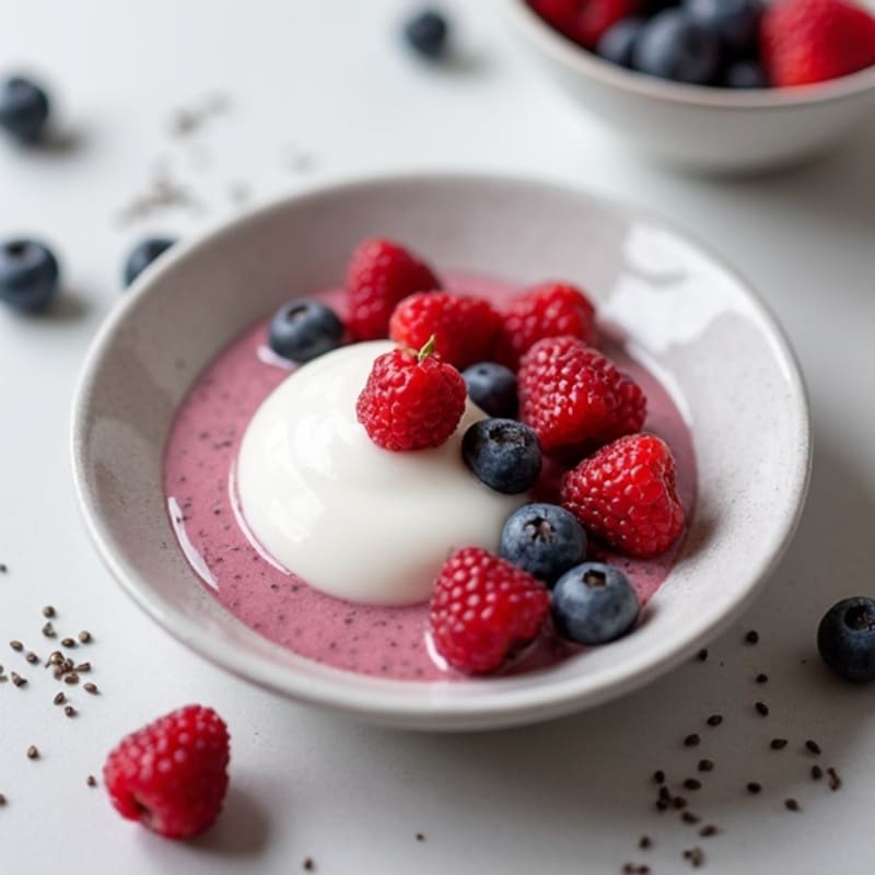 Silky Greek Yogurt Protein Pudding with Mixed Berries