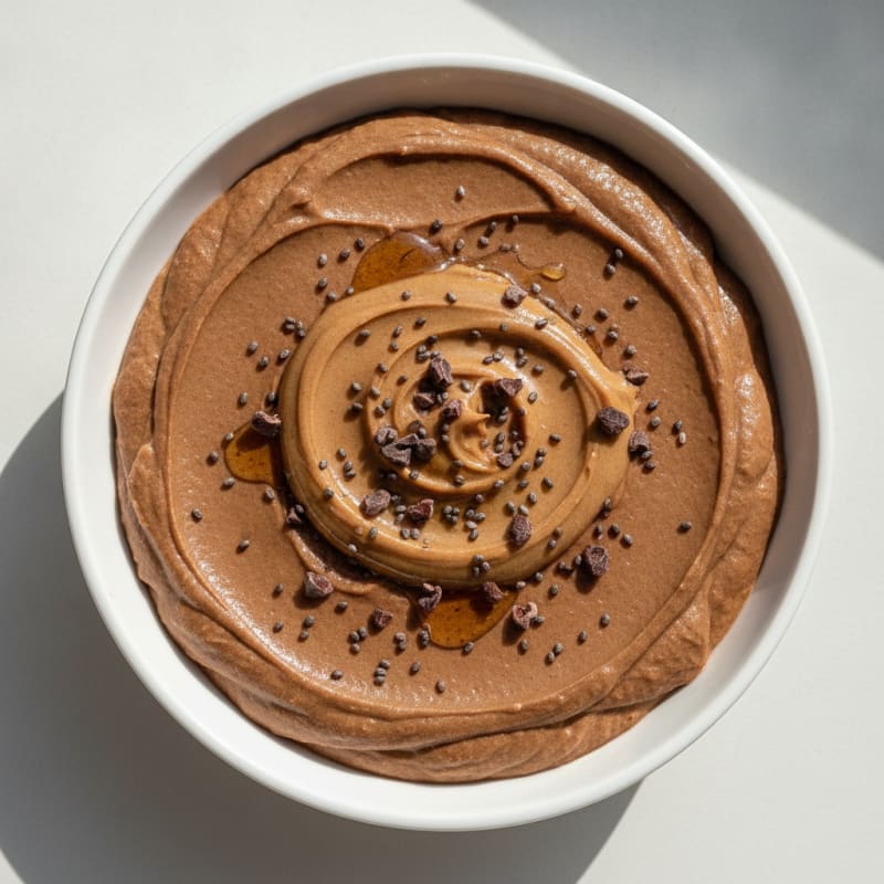 Silky Chocolate Protein Pudding with Almond Butter Swirl
