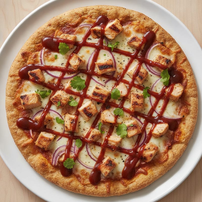 High-Protein BBQ Chicken Pizza with Red Onion