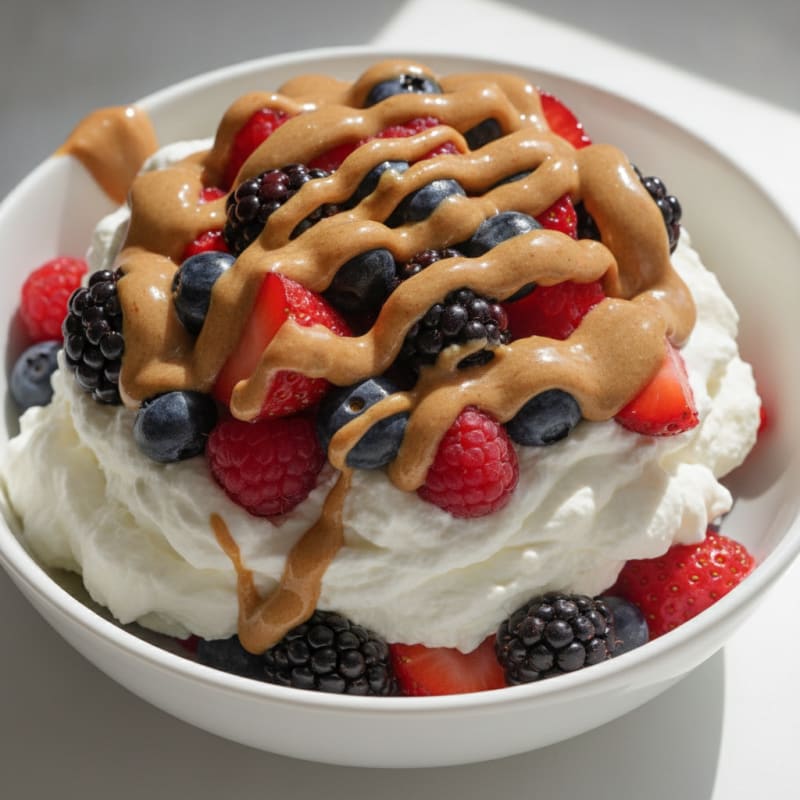 Greek Yogurt Protein Parfait with Mixed Berries and Almond Butter