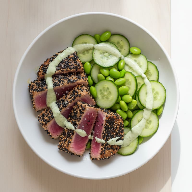 Pan-Seared Ahi Tuna with Wasabi Mayo