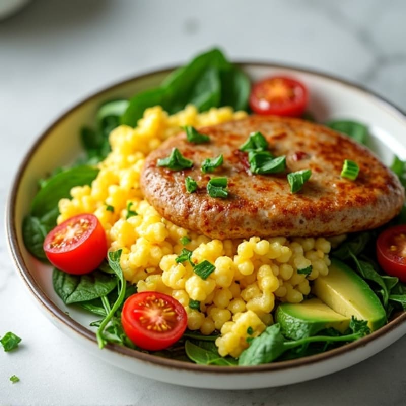 Egg White and Turkey Sausage Scramble with Spinach