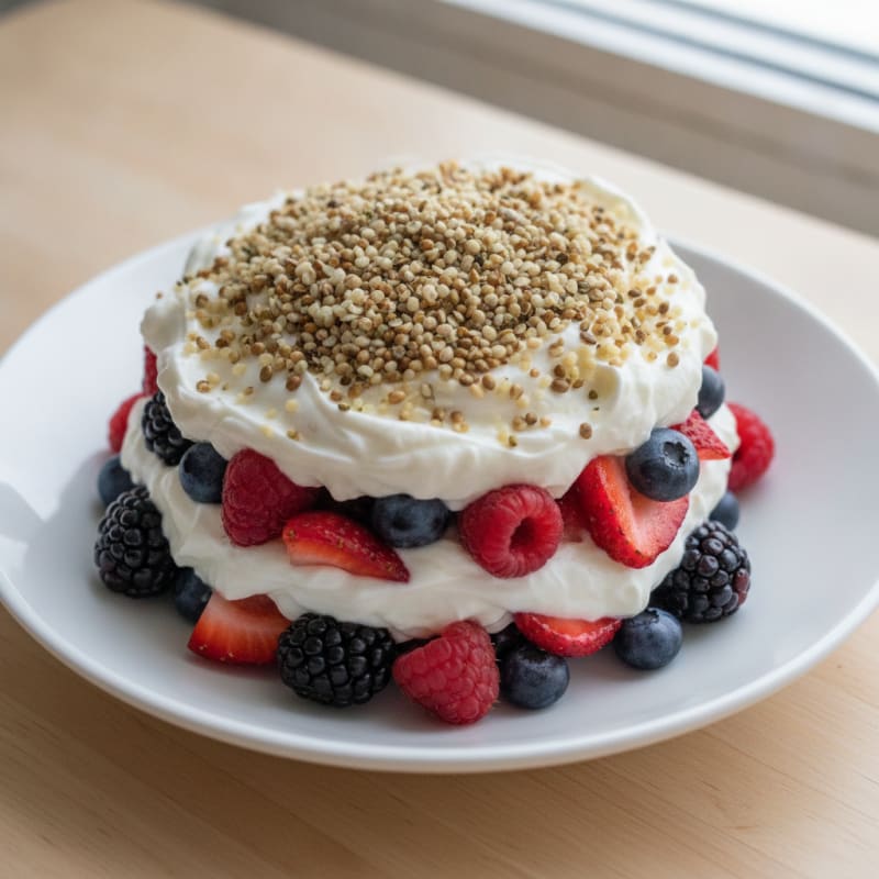 Greek Yogurt Protein Parfait with Mixed Berries