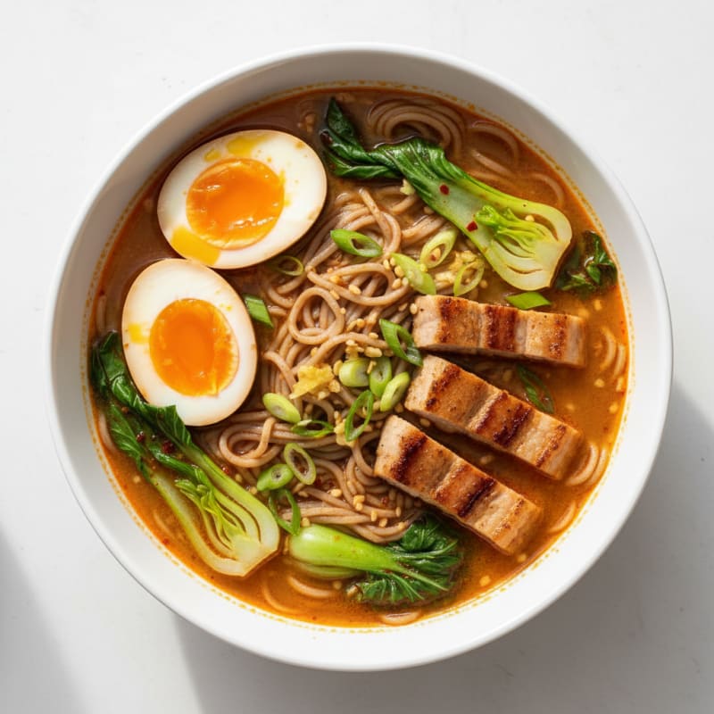 Sriracha Pork Ramen with Jammy Egg