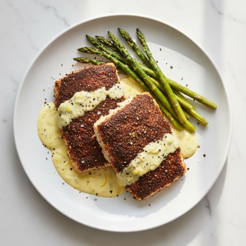 Cajun Blackened Catfish with Lemon Aioli