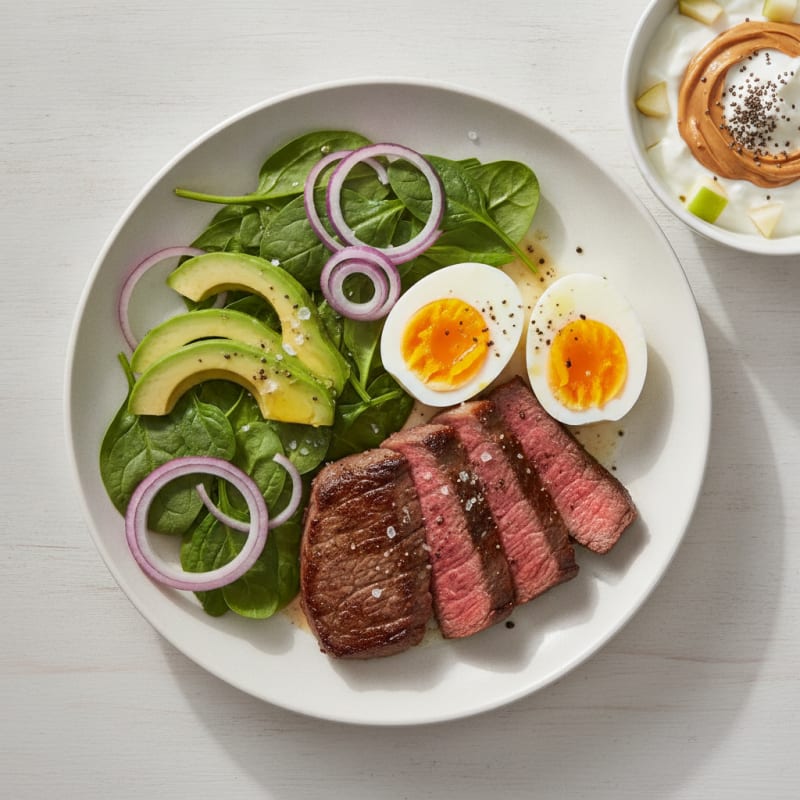Pan-Seared Steak and Eggs with Avocado
