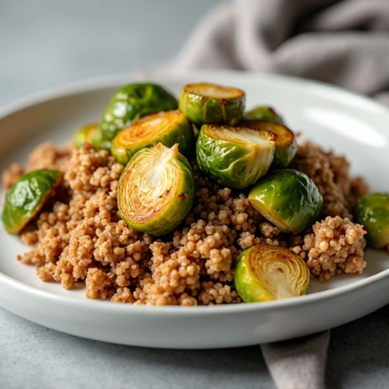 Sheet Pan Ground Turkey with Crispy Roasted Brussels Sprouts
