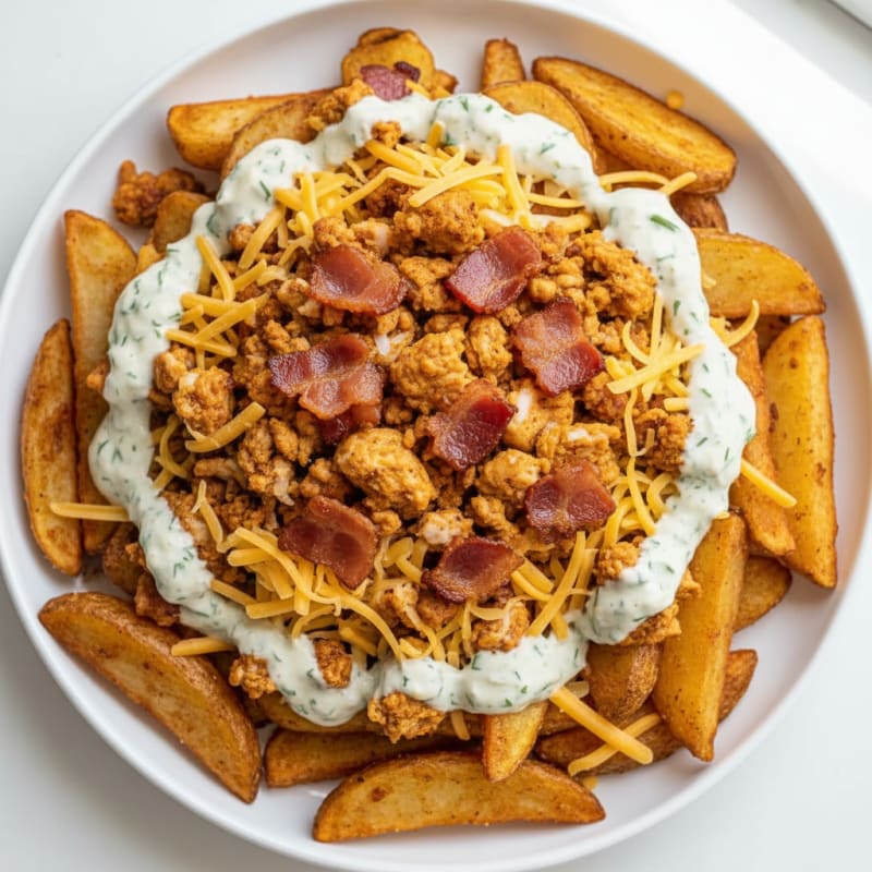 Loaded Bacon Cheese Fries with Ranch