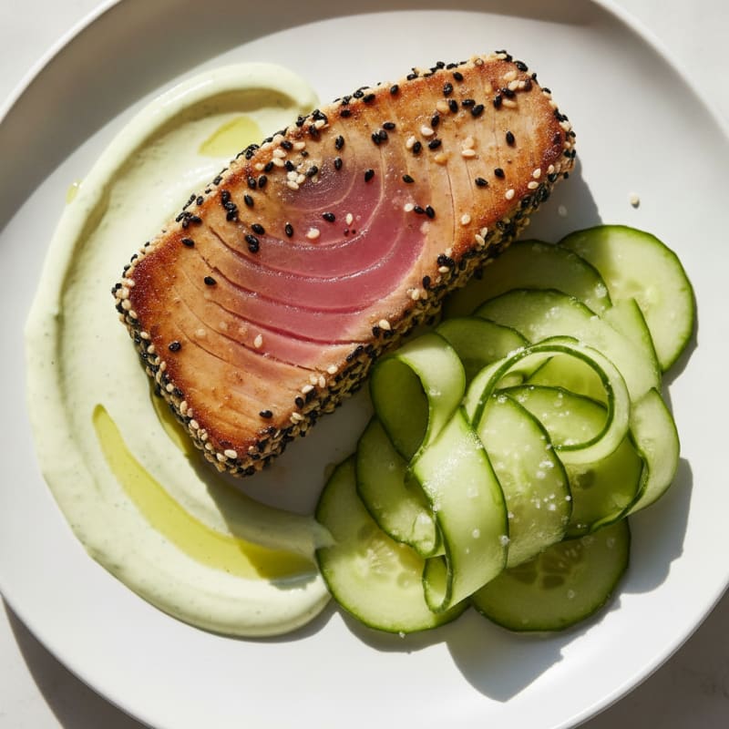 Pan-Seared Ahi Tuna with Wasabi Mayo