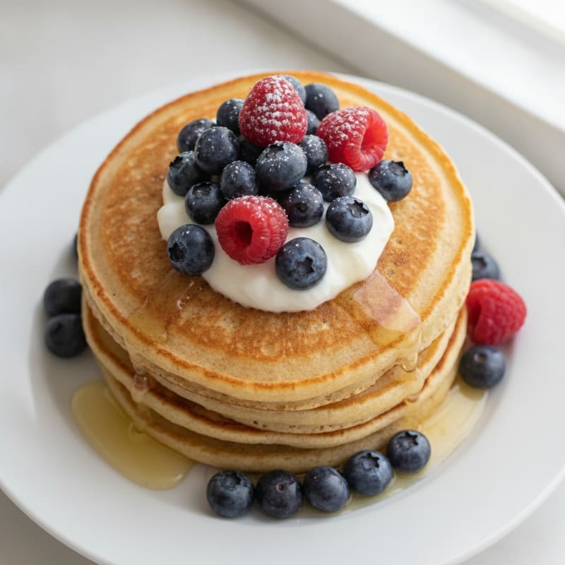 Diner-Style Buttermilk Pancakes with Berries