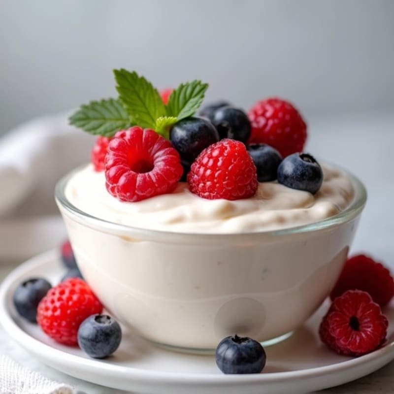 Creamy Greek Yogurt with Mixed Berries and Protein Powder