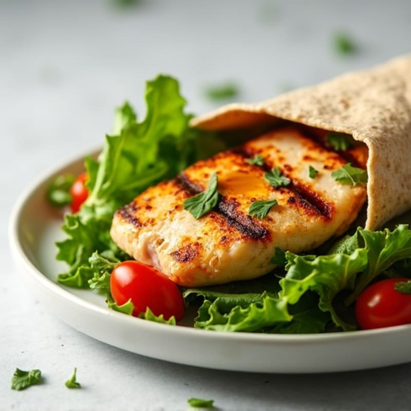 Lemon-Herb Grilled Chicken and Fresh Greens Wrap