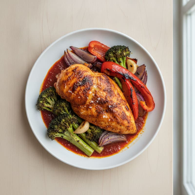 Spicy Harissa Chicken with Roasted Vegetables