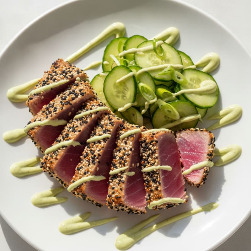 Pan-Seared Ahi Tuna Wasabi Mayo
