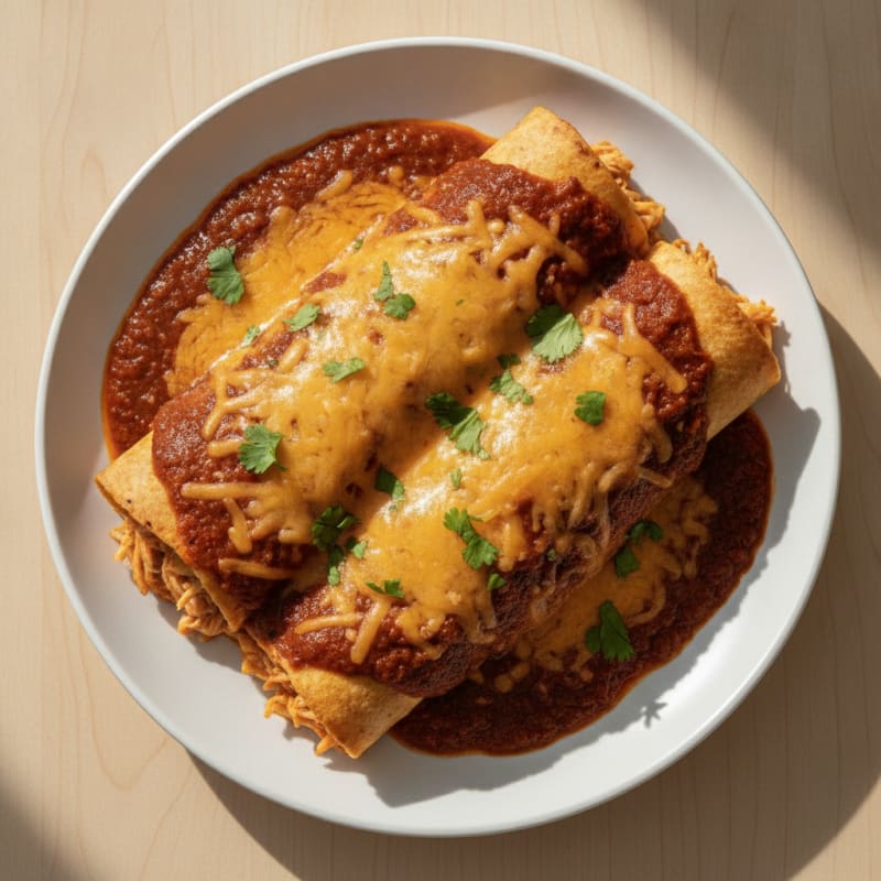 Chicken Enchiladas with Ancho Chili Sauce