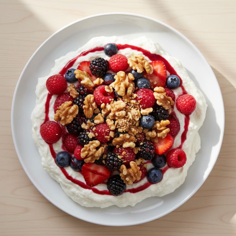 Silky Greek Yogurt Protein Mousse with Mixed Berries