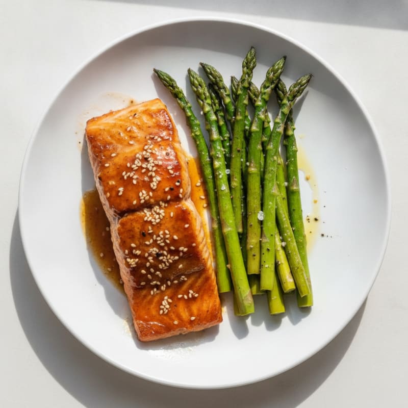 Teriyaki Glazed Salmon with Roasted Asparagus