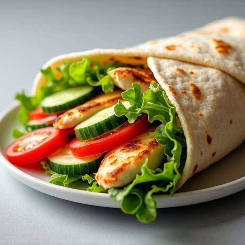 Crispy Grilled Chicken and Fresh Veggie Wrap