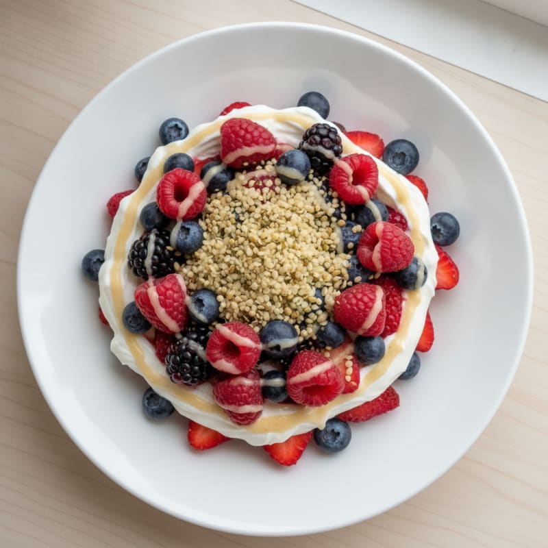 Greek Yogurt Protein Parfait with Mixed Berries