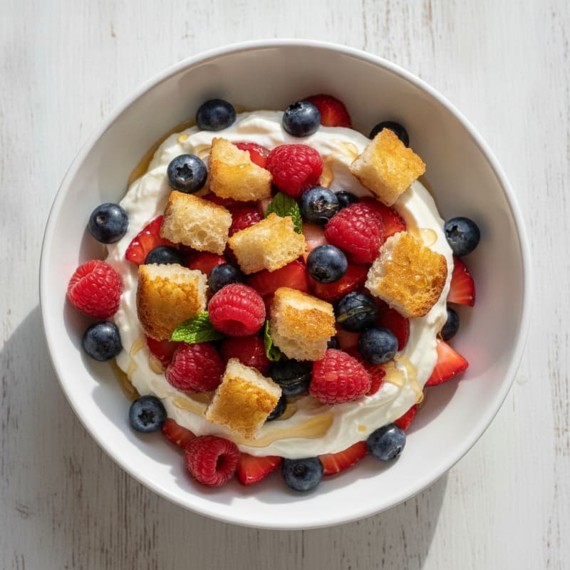 Greek Yogurt Protein Parfait with Mixed Fruit