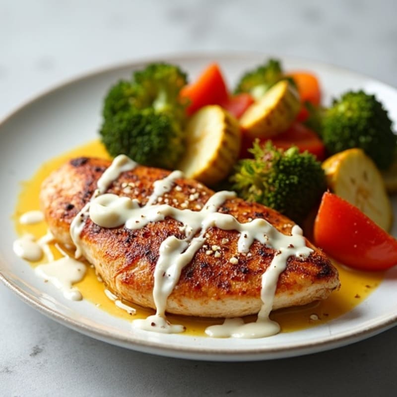 Creamy Spiced Chicken with Roasted Vegetables