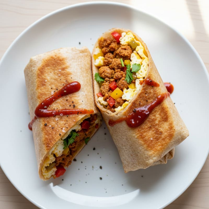 Crispy Chorizo & Egg Breakfast Burrito