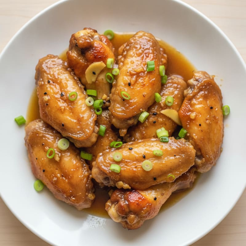 Honey-Garlic Chicken Wings with Scallions