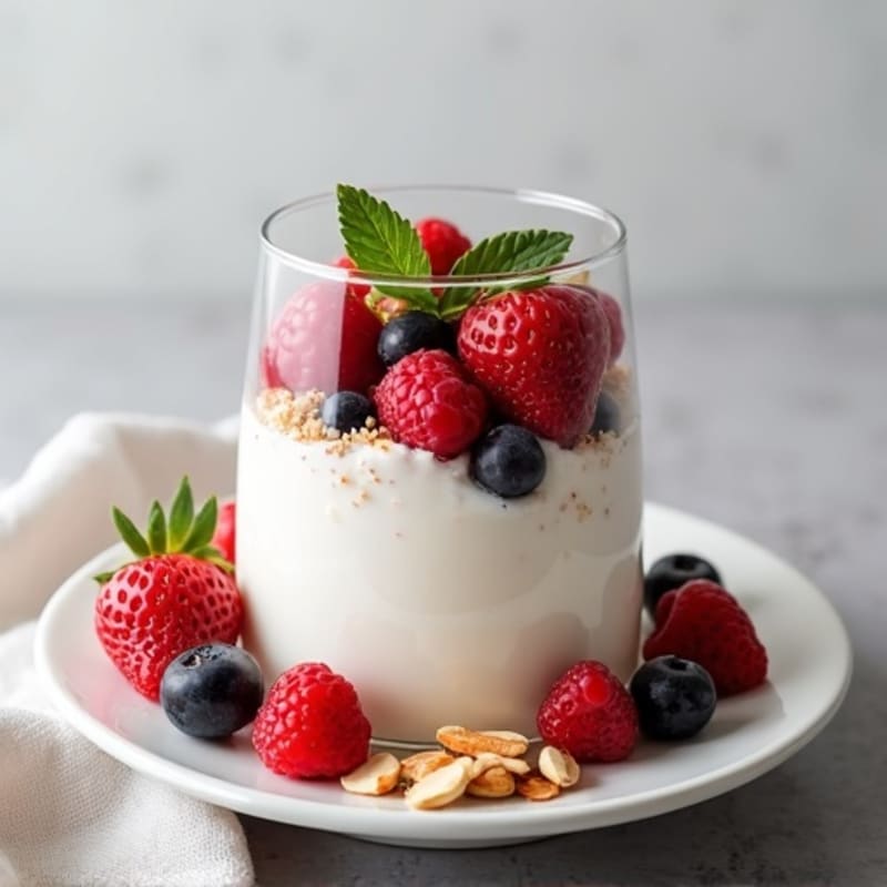 Greek Yogurt Protein Parfait with Mixed Berries