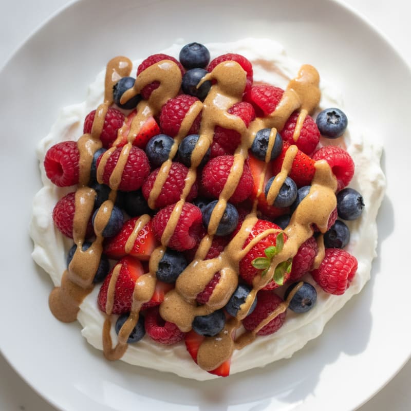 Greek Yogurt Protein Parfait with Berries and Almond Butter