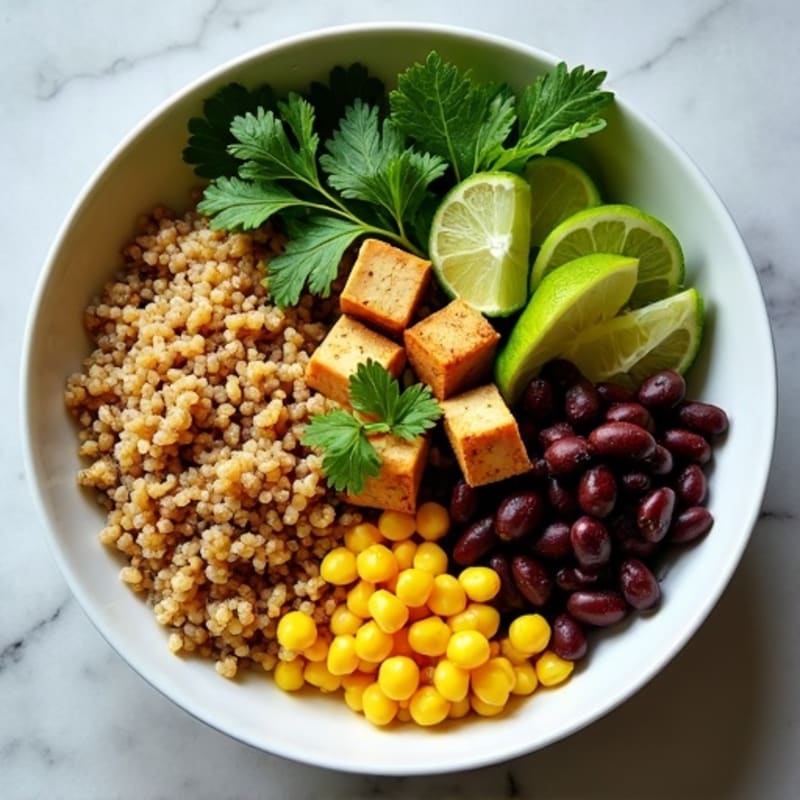 Cilantro-Lime Black Bean Bowl with Roasted Corn