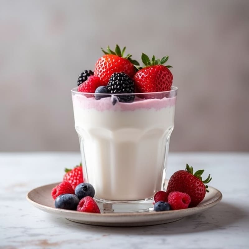 Greek Yogurt Protein Mousse with Fresh Berries