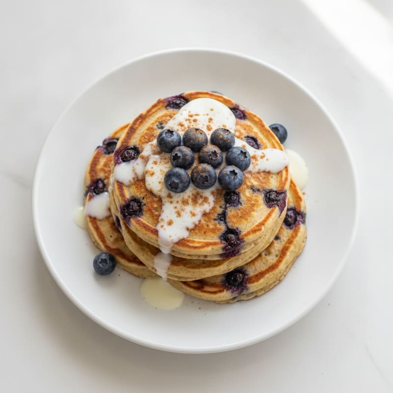 Blueberry Ricotta Protein Pancakes