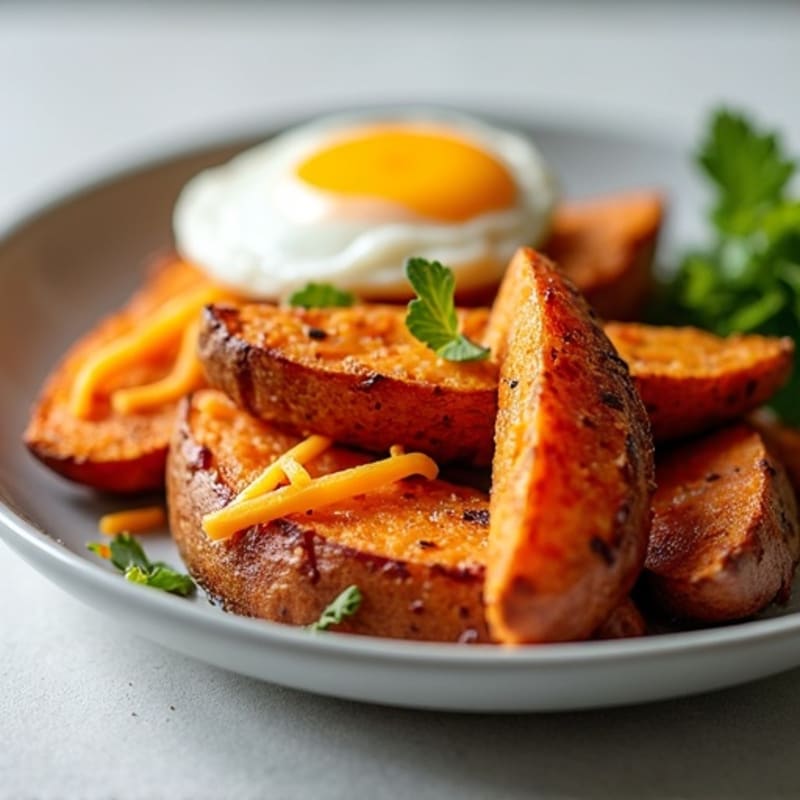Crispy Turkey Bacon Loaded Sweet Potato Wedges