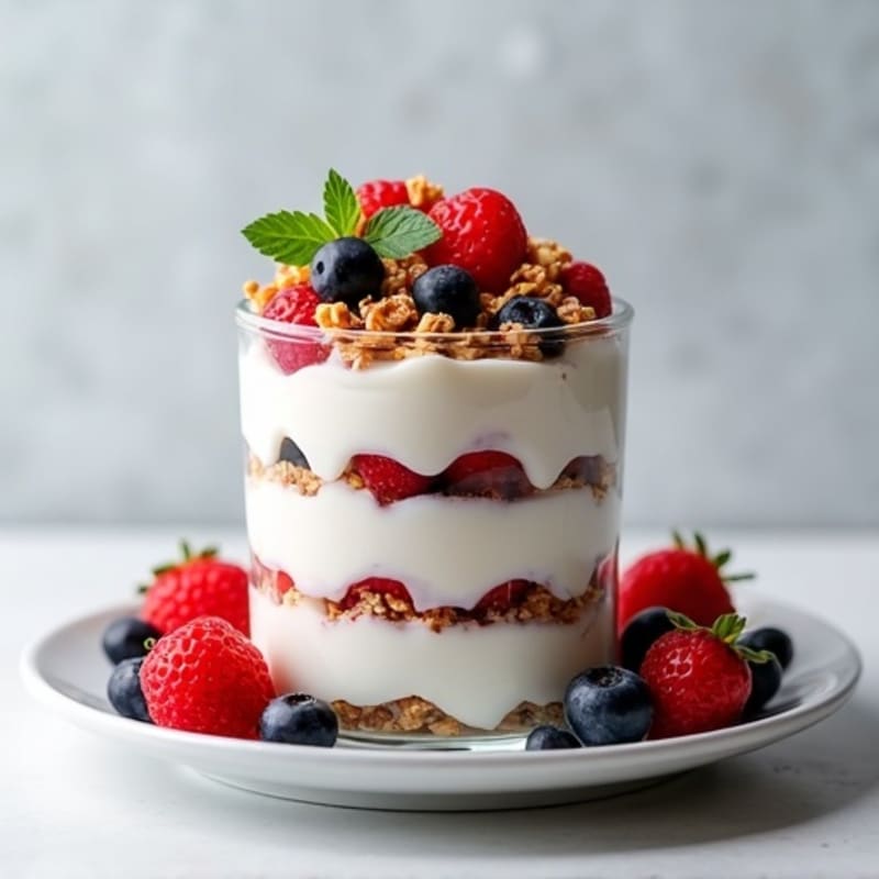 Greek Yogurt Protein Parfait with Mixed Berries
