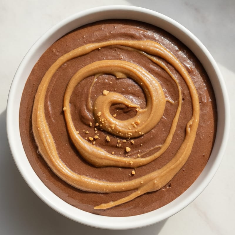 Creamy Chocolate Protein Pudding with Peanut Butter Swirl