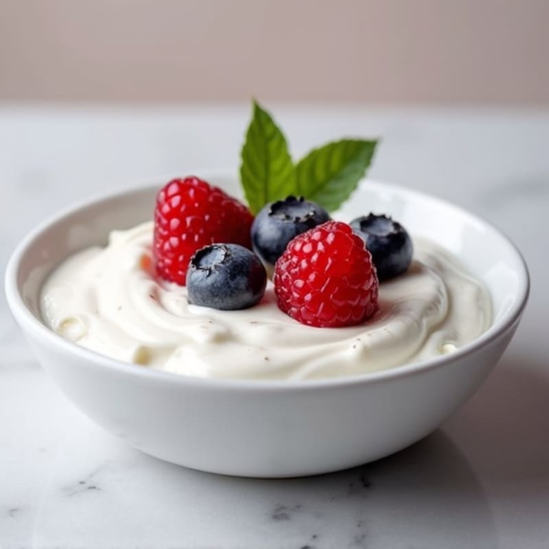 Silky Greek Yogurt with Protein Powder and Fresh Berries