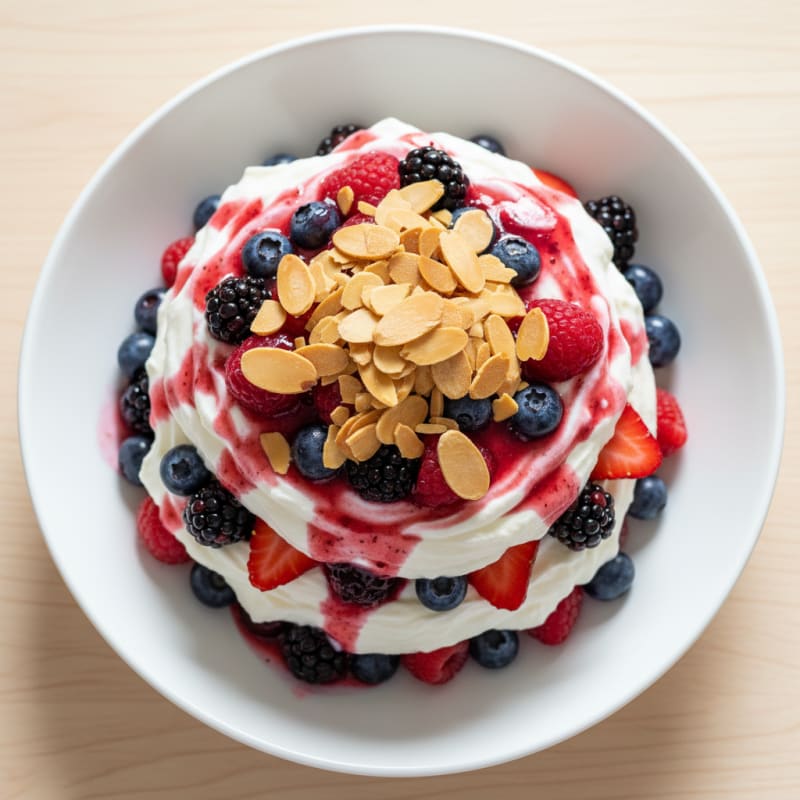Greek Yogurt Protein Parfait with Mixed Berries