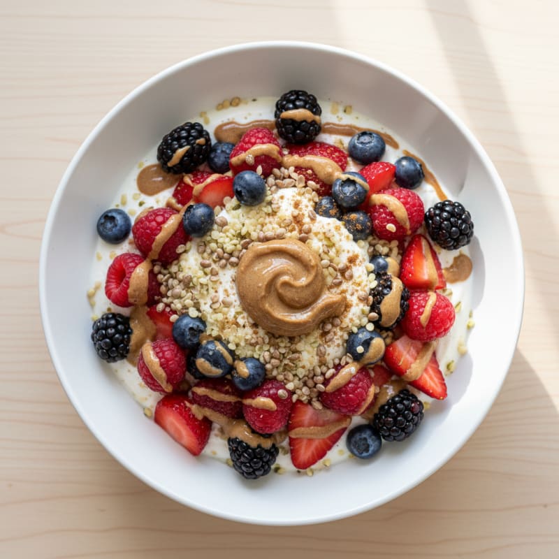 High-Protein Berry and Hemp Parfait