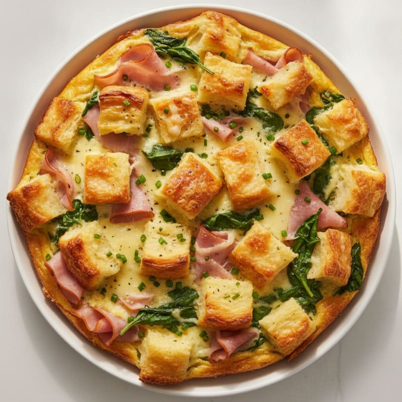 Ham and Swiss Croissant Bake