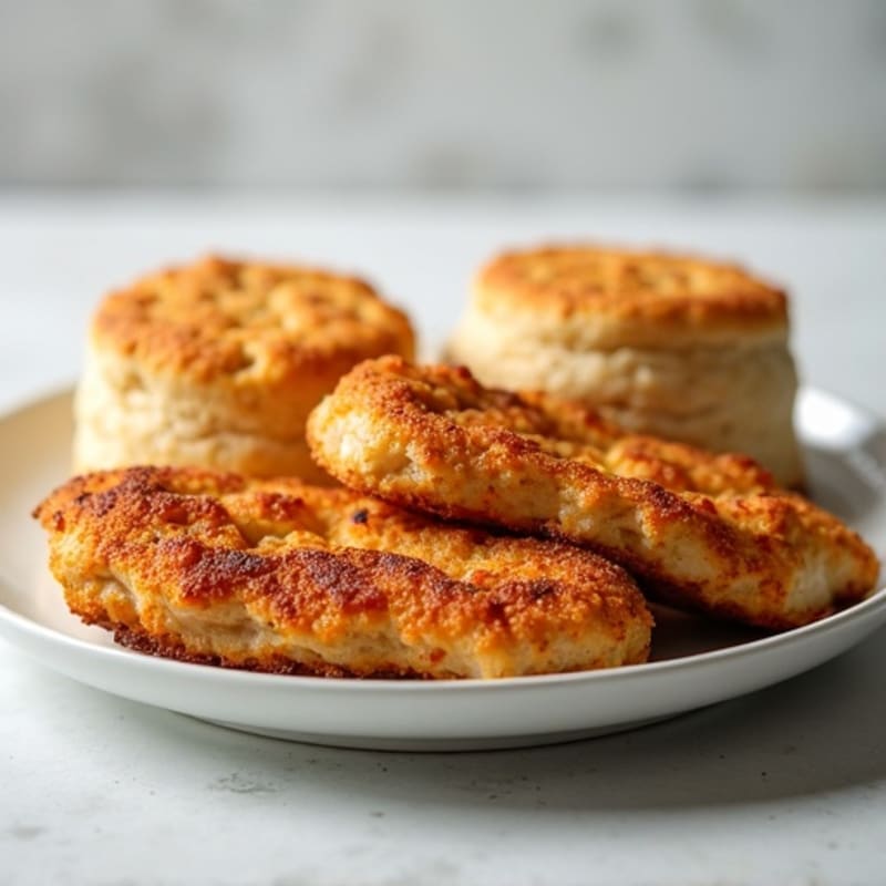 Crispy Baked Chicken with Fluffy Whole Wheat Biscuits