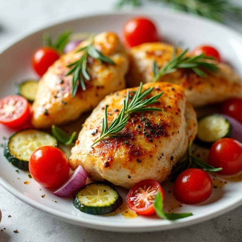 Herb-Roasted Chicken with Mediterranean Vegetables